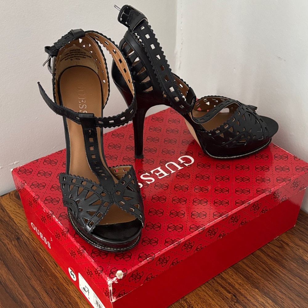 Guess Black Cutout Heels